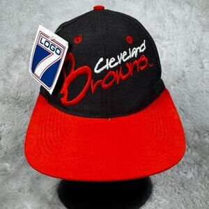 Vintage Cleveland Browns Hat Men's Snapback Cap NFL Football 90s Logo 7 NEW NWT